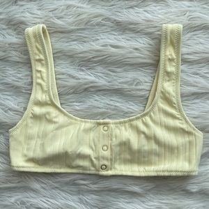 SOLID & STRIPED | The Elle Snap Bikini Top in Blonde‎ Rib